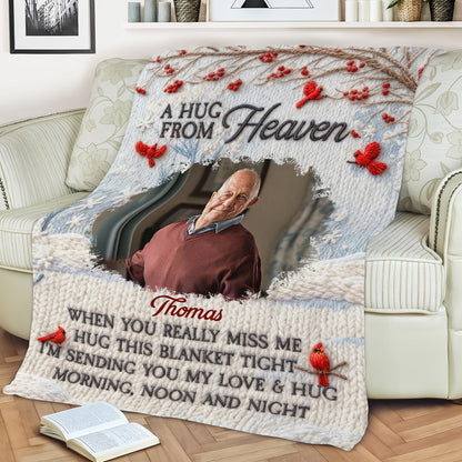 A Hug From Heaven Yarn - Memorial Personalized Custom Blanket