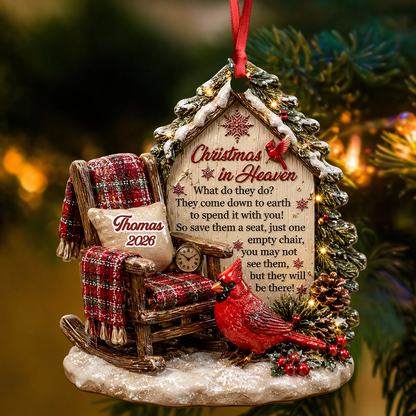 3D Memorial Chair On Christmas - 3D Relief Ornament