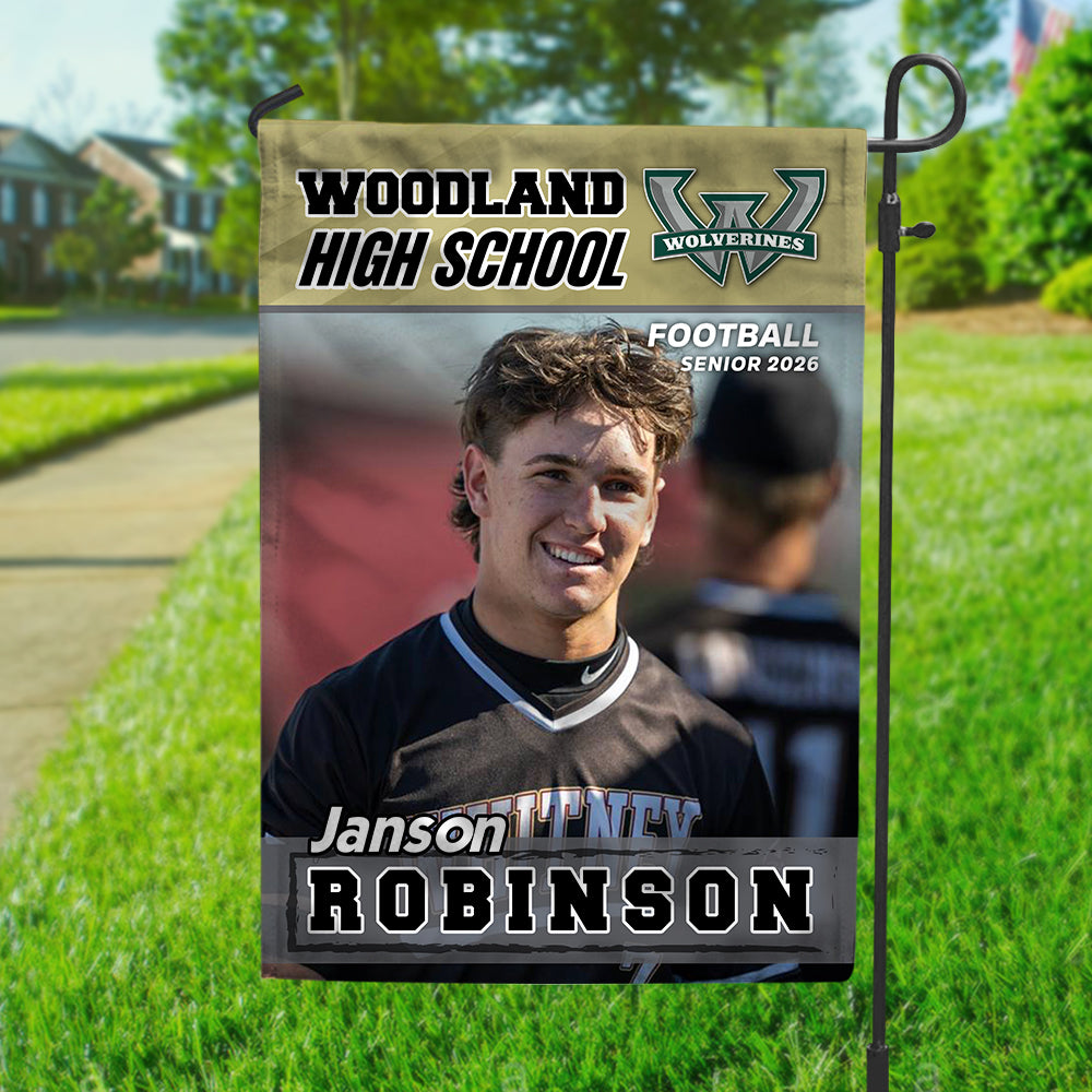 Custom Photo Graduation Flags - Personalized Graduation Garden Flag - Graduation Class Of 2026 Sport