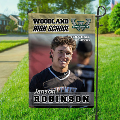Custom Photo Graduation Flags - Personalized Graduation Garden Flag - Graduation Class Of 2026 Sport