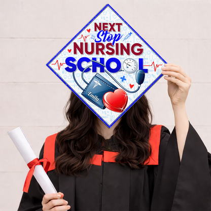 Class Of 2026 Nursing School Topper - Personalized Printed Graduation Cap Topper
