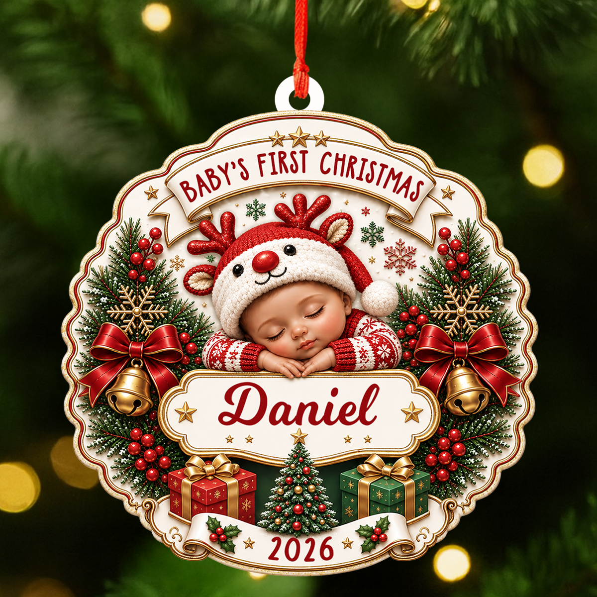 First Christmas Gift For Newborn - Real 3D Relief Ornament