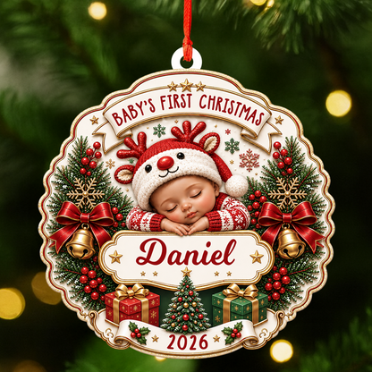 First Christmas Gift For Newborn - Real 3D Relief Ornament
