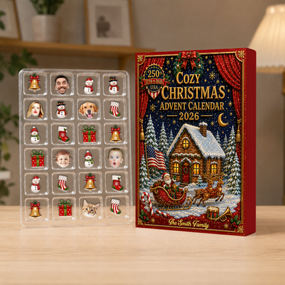 Figurines Set Festive Gift For Christmas Lovers - Advent Calendar Box-Box&Acrylic
