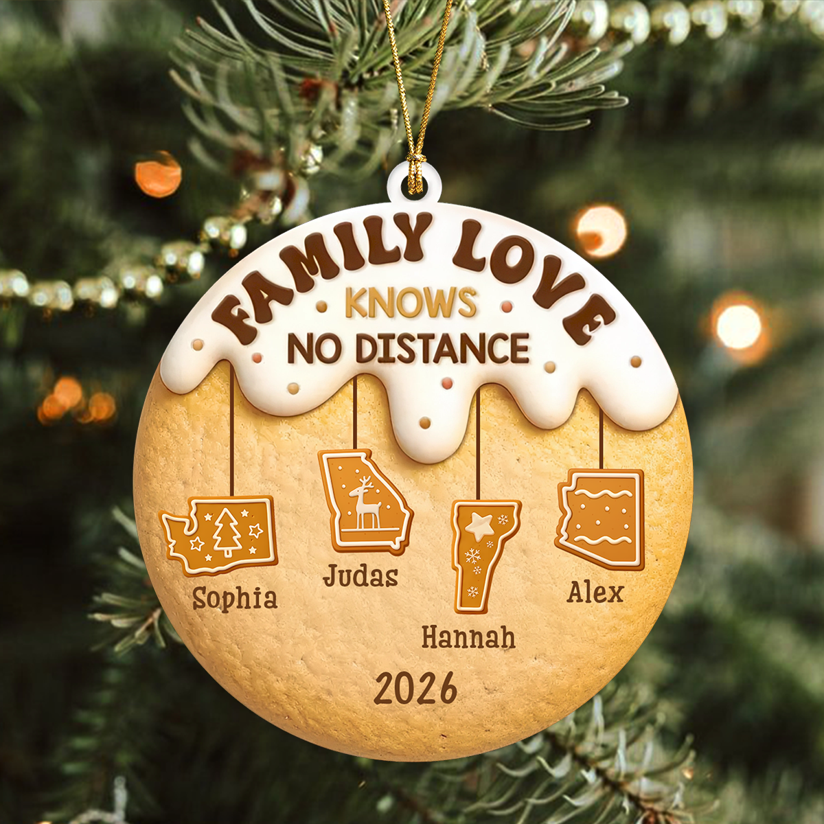Love Connects Every Mile - Real 3D Relief Ornament