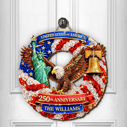 Custom Wood Sign - Personalized America 250th Anniversary Gifts