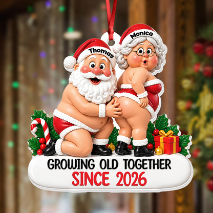 Growing Old Together Couple Gift - Real 3D Relief Ornament