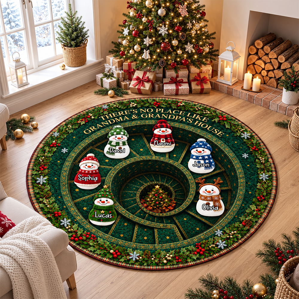Custom Photo Clown Shaped Doormat - Personalized Christmas Decor 3D Round Rug