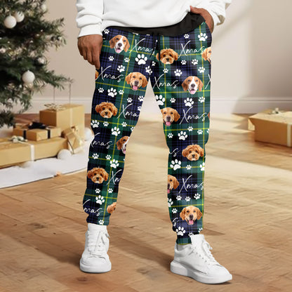 Merry Xmas Custom Face Photo Pajama Pants -  Christmas Gift
