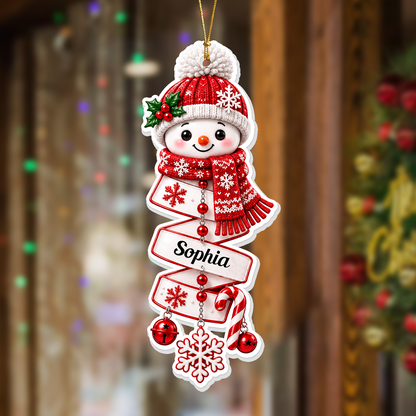 Snowman Cheer Merry Christmas - Real 3D Relief Ornament