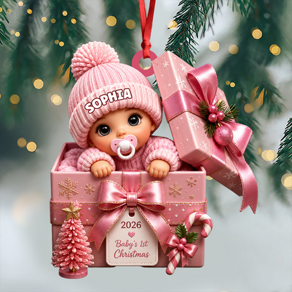 Personalized Christmas Baby Shower Christmas - Real 3D Relief Ornament