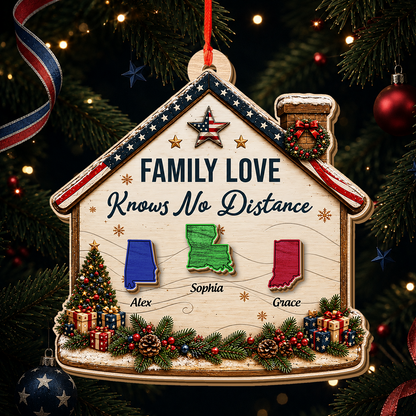 American We Stand  - Custom Shaped 2 Layered Wood Christmas Ornament