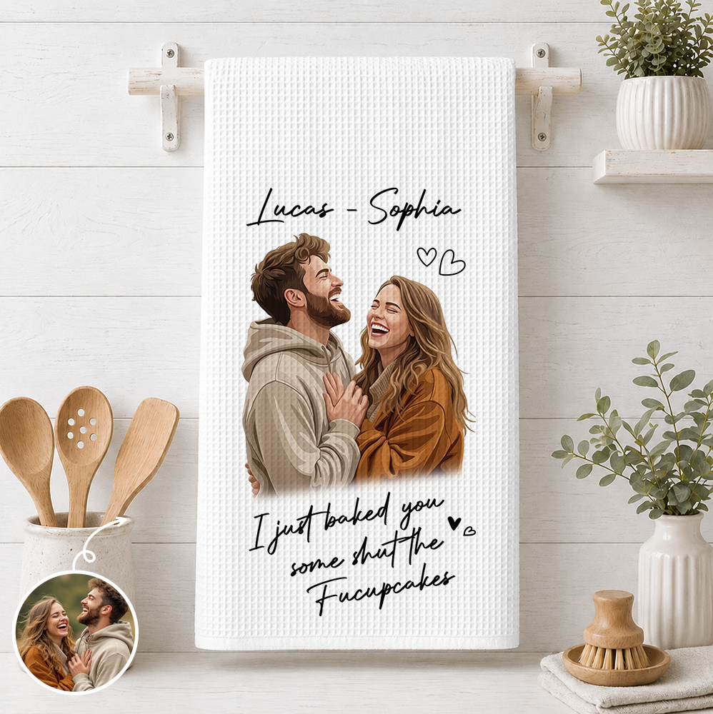 Couple Kitchen Towel, Gift For Cooking Lovers - Personalized Kitchen Towel