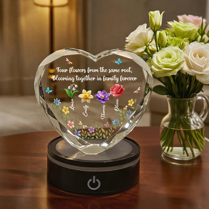 Blossoms Through Every Season - Personalized Custom Crystal Led Light