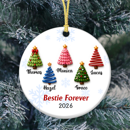 Christmas Keepsake Friends Forever Christmas - Real 3D Ceramic Ornament
