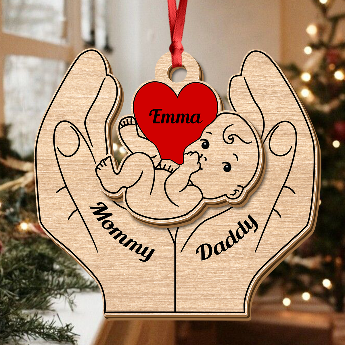 Meilleures amies pour toujours - Ornement de Noël personnalisé en bois à 2 couches