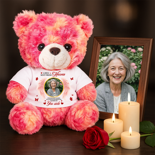 A Hug From Heaven Wings  - Memorial Personalized Custom Teddy Bear Plush