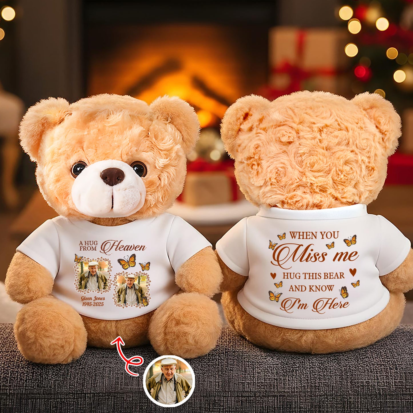 A Hug From Heaven I Miss You - Personalized Custom Teddy Bear Plush