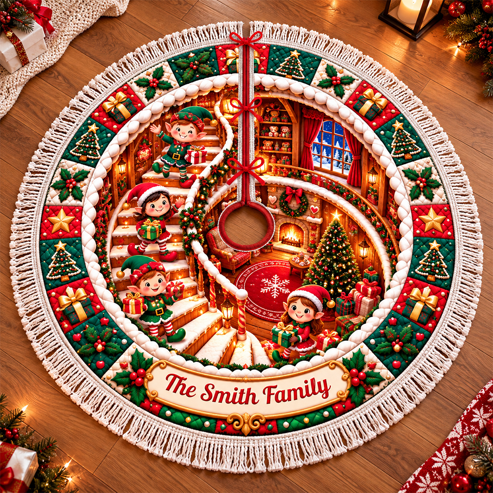 Warm Wishes In Cozy House Shaped Doormat - Personalized Christmas Decor 3D Round Rug