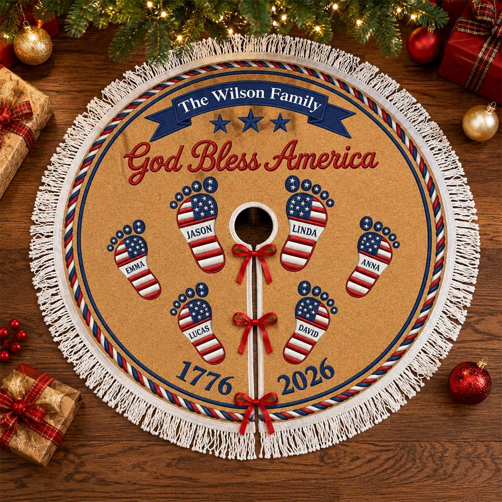 250 Years Of Freedom - Custom Tree Skirt - Personalized Christmas Gifts