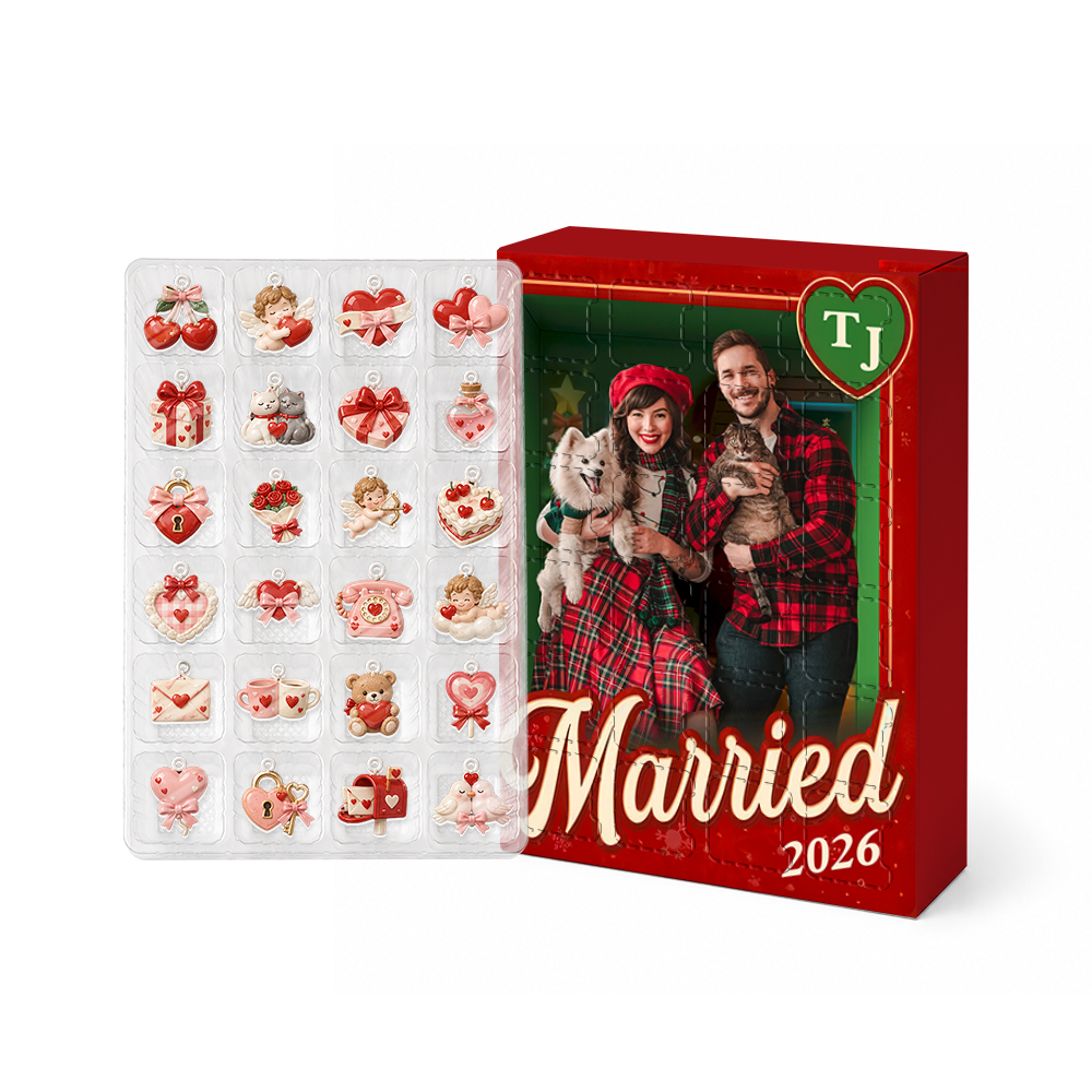 Sealed With A Christmas Kiss Advent Calendar 2026 24 Day Christmas Countdown Box With Cute Figurines - Advent Calendar Box-Box&Acrylic