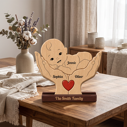 Personalized Baby New Born Our Little Baby Puzzle - Custom Premium Wooden Name Puzzle - Christmas Gifts - New Mom New Dad