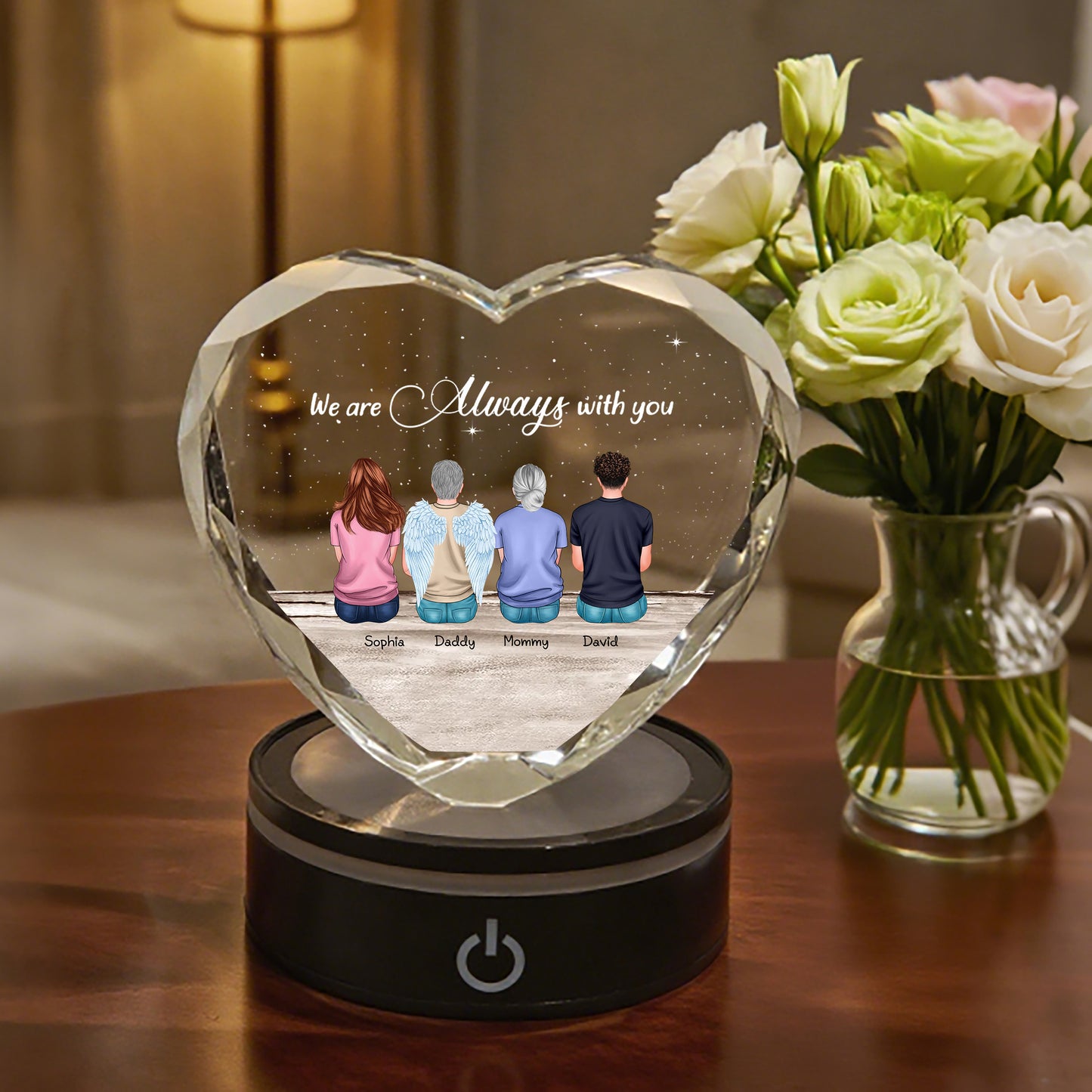 I Am Always With You - Personalized Custom Crystal Led Light