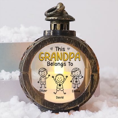 This Grandma Belongs To - Custom Candlelight Lantern Ornament - Christmas Gift For Family Members
