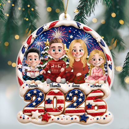 Our Family 250 Years Of Freedom Anniversary - Real 3D Relief Ornament
