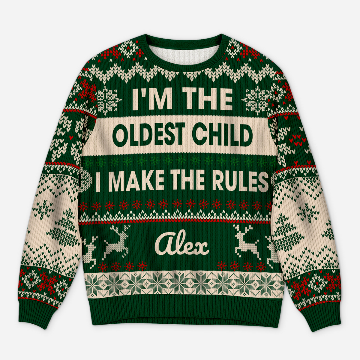 Oldest Middle Youngest Child Ugly Sweater - Personalized All-Over-Print Sweatshirt - Wool Sweater