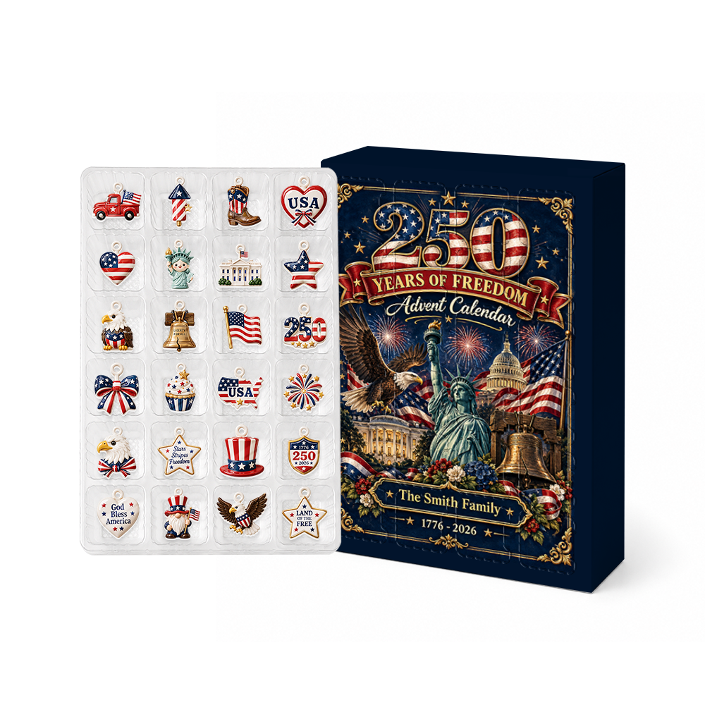Christmas 250 Years Of Freedom Advent Calendar 2026 - 24 Day Christmas Countdown Box - Advent Calendar Box-Box&Acrylic