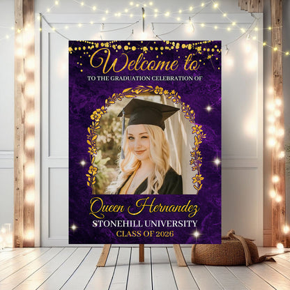 Class Of 2026 Light Graduation Party - Personalized Graduation Welcome Sign - Graduation Gifts
