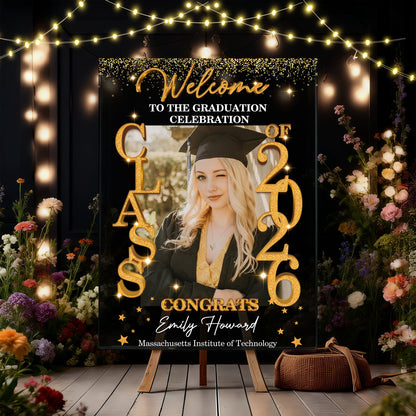 Class Of 2026 - Personalized Graduation Welcome Sign - Custom Acrylic Celebration Sign