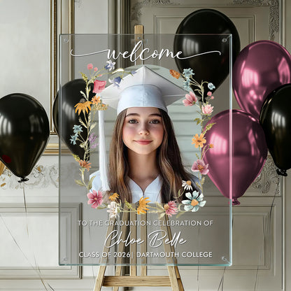 Congrats Graduation - Personalized Graduation Welcome Sign - Custom Acrylic Celebration Sign