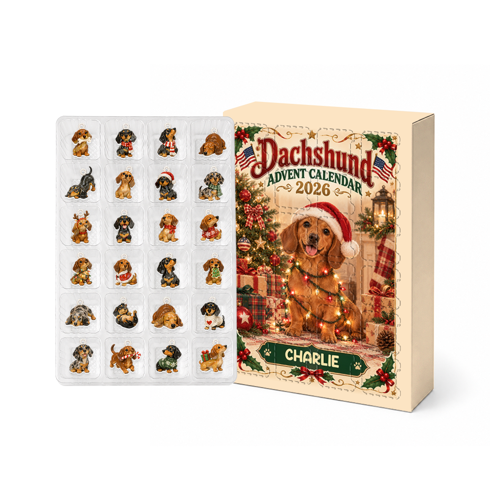 Dachshund Advent Calendar 2026 24 Day Christmas Countdown Box With Cute Cat Figurines - Advent Calendar Box-Box&Acrylic