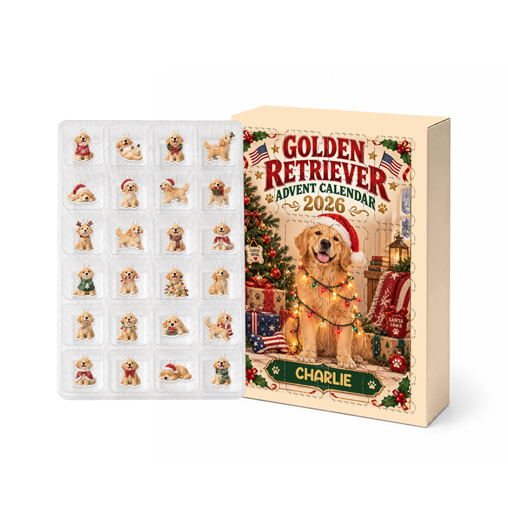 Golden Retriever Advent Calendar 2026 24 Days Of Joy Holiday - Advent Calendar Box-Box&Acrylic