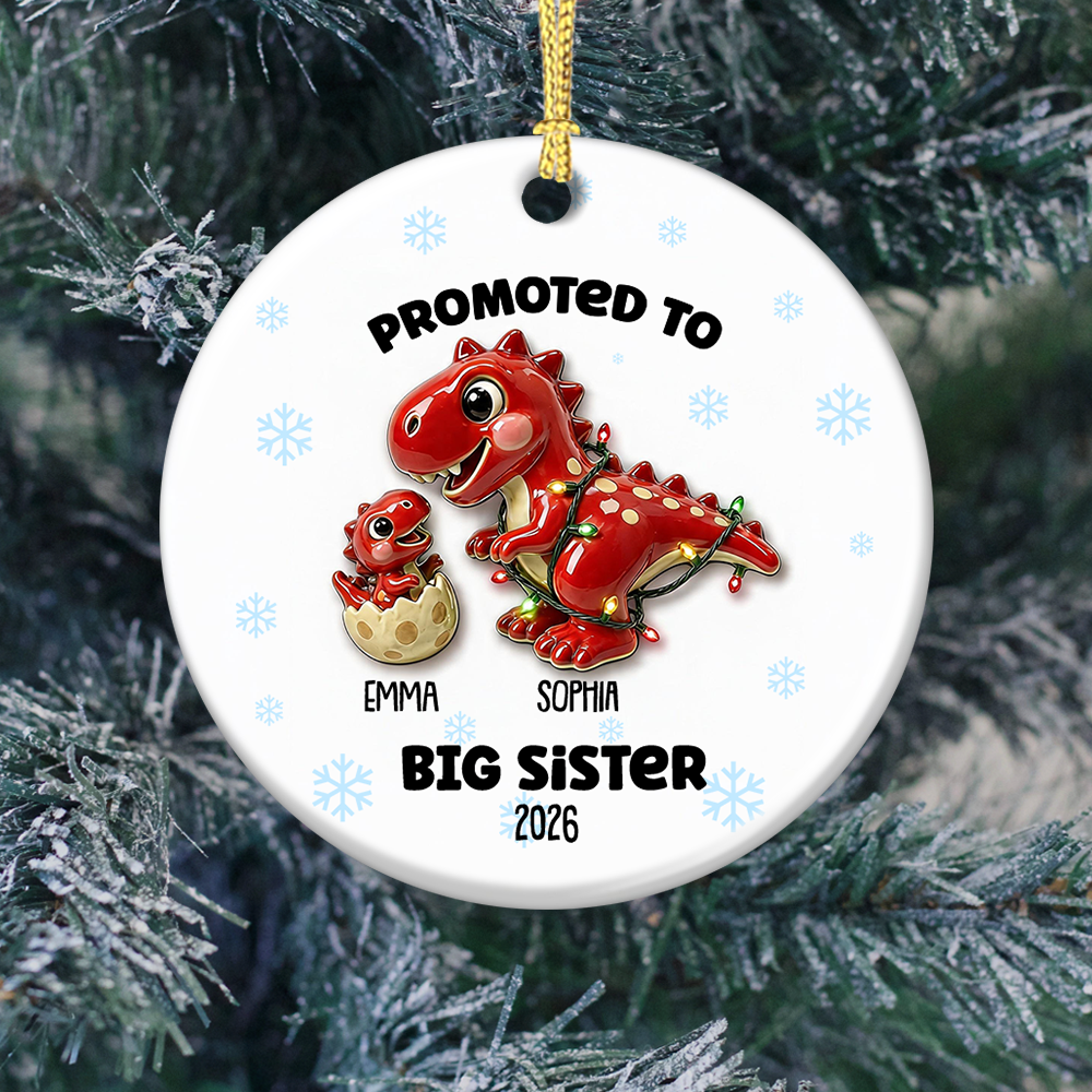 Proud New Big Sibling Gift - Real 3D Ceramic Ornament