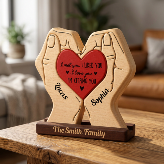 Personalized Couple Gifts Puzzle - Custom Premium Wooden Name Puzzle - Christmas Gifts
