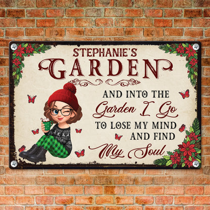 And Into The Garden I Go Gardening - Personalized Metal Sign