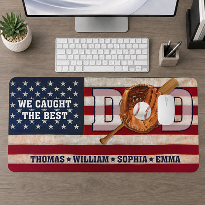 Catch Best Dad Custom - Personalized Leather Desk Mat