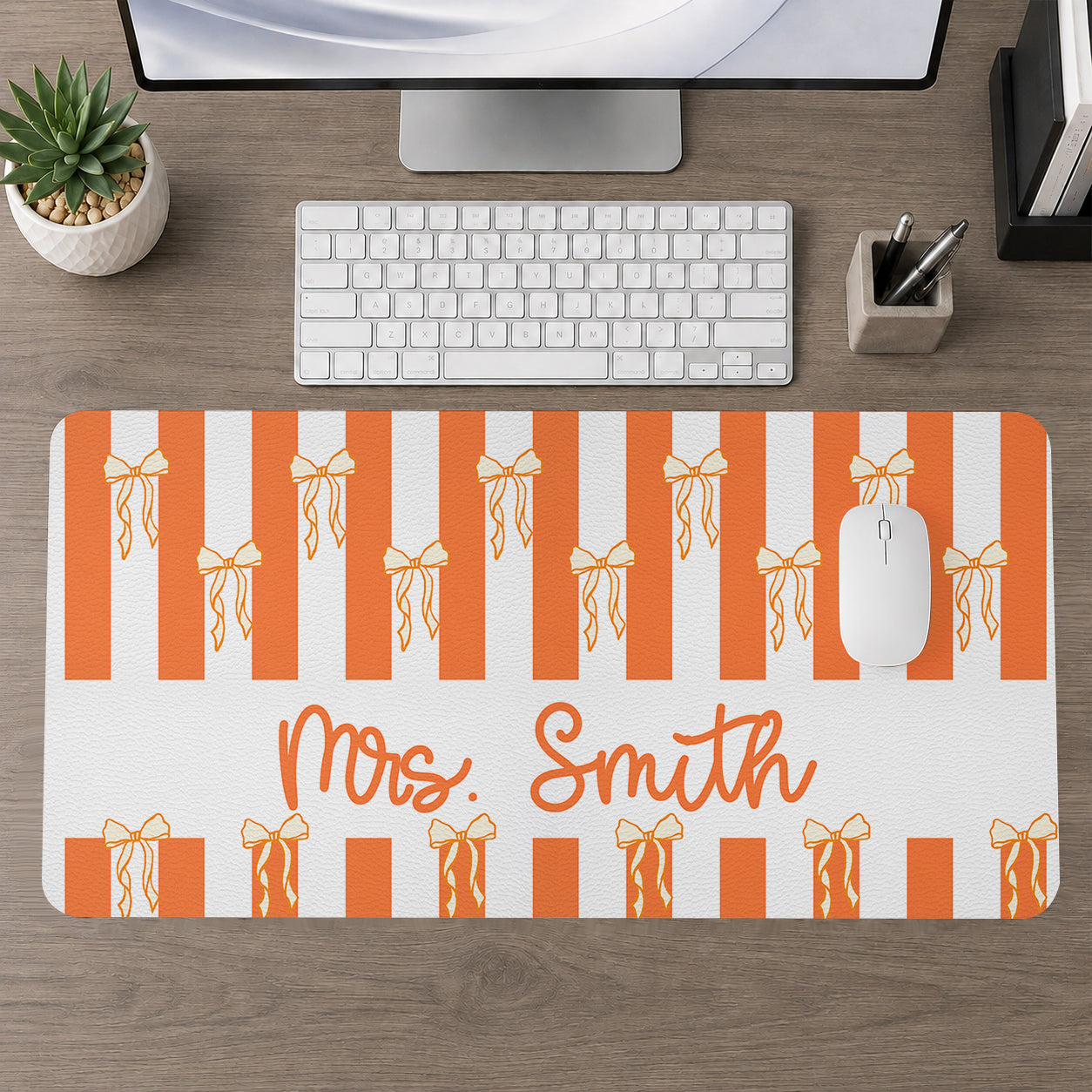 Custom Name Teacher Gifts - Personalized Leather Desk Mat - Gift For Her