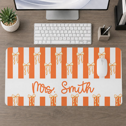 Custom Name Teacher Gifts - Personalized Leather Desk Mat - Gift For Her
