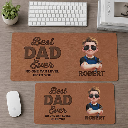 Best Dad Ever Custom - Personalized Leather Desk Mat