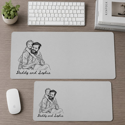 Best Dad Ever - Personalized Leather Desk Mat