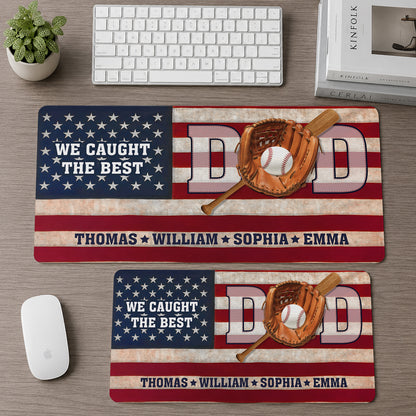 Catch Best Dad Custom - Personalized Leather Desk Mat