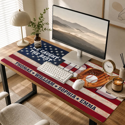 Catch Best Dad Custom - Personalized Leather Desk Mat