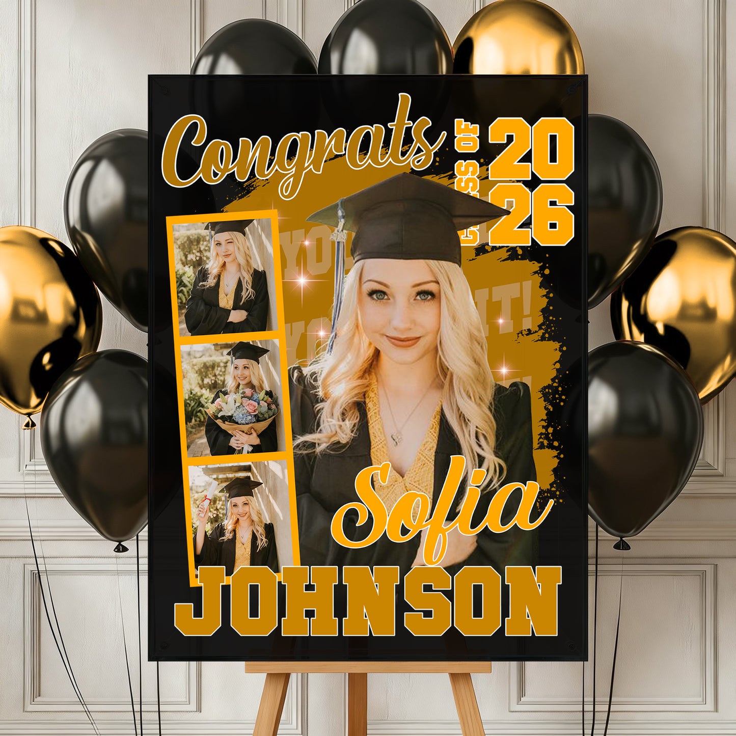 Congrats 2026 Graduation - Personalized Graduation Welcome Sign - Custom Acrylic Celebration Sign
