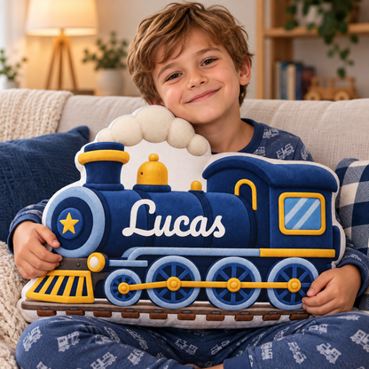 Train Custom Shaped Pillow - Personalized Custom Pillow - Gifts for Kids