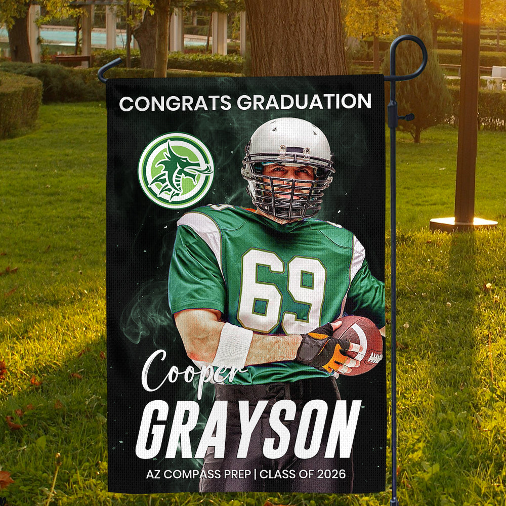 2026 Sport Congrats Graduation Flags - Personalized Graduation Garden Flag