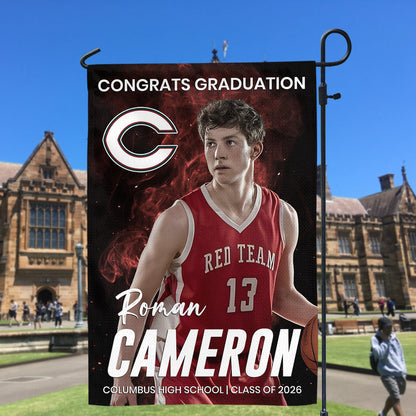 2026 Sport Congrats Graduation Flags - Personalized Graduation Garden Flag
